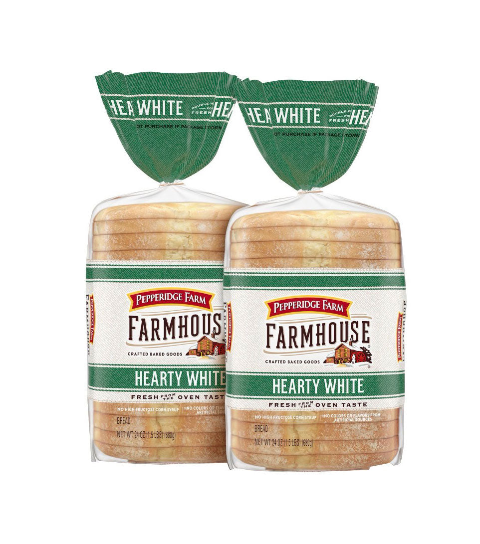 Pepperidge Farmhouse Hearty White Bread 2 Load - 48 oz