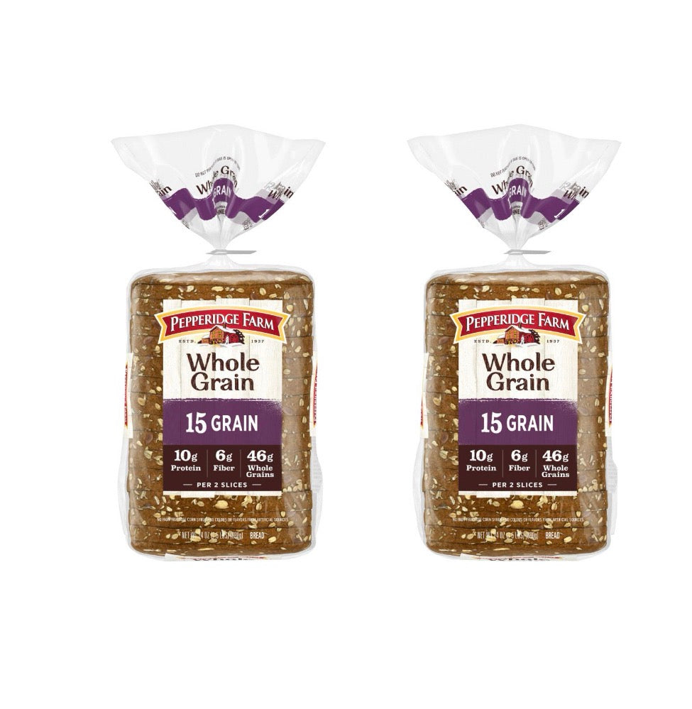 Pepperidge Farm Whole Grain 15-Grain Bread 2 Loaf - 48 oz