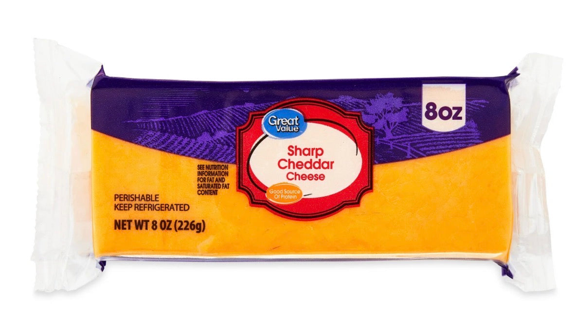 Great Value Sharp Cheddar Cheese - 8 oz