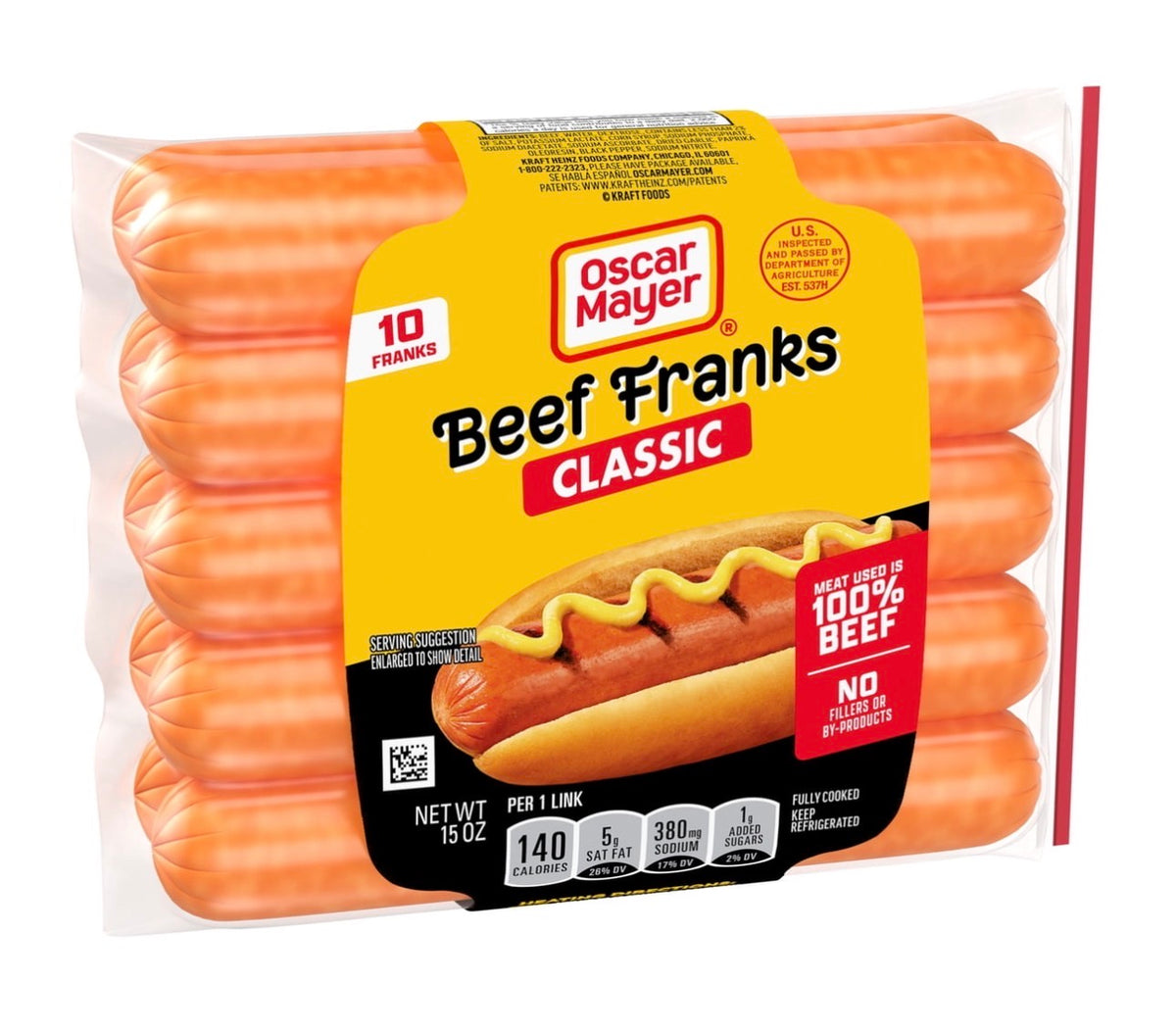 Oscar Mayer Beef Classic Franks 10-Count - 15 oz