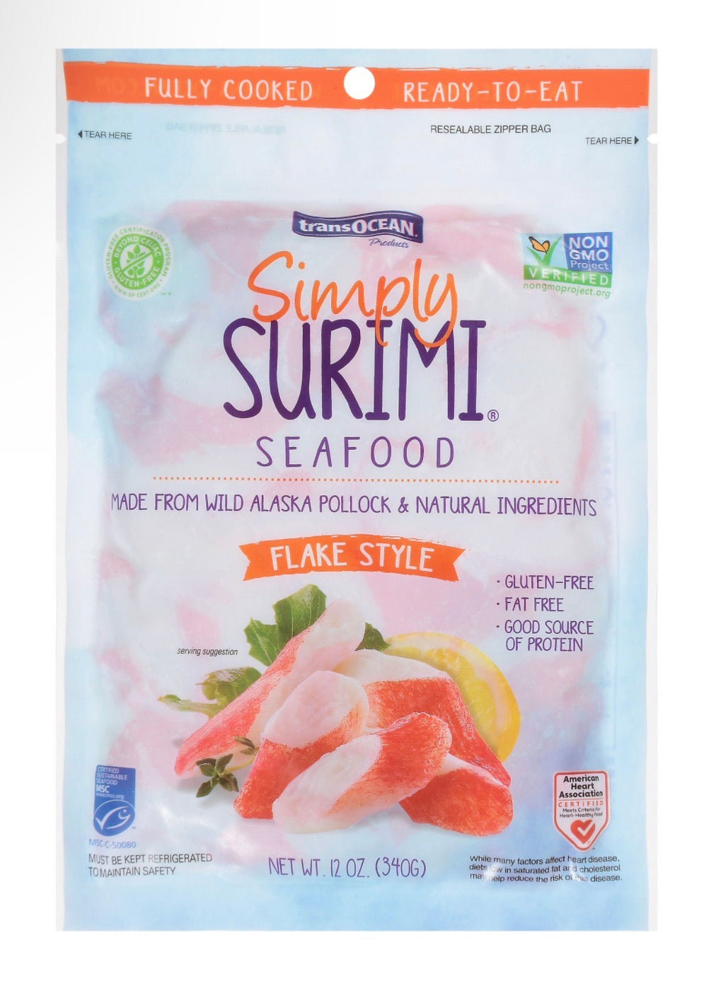 Simply Surimi Seafood Flake Style Imitation Crab 12 oz