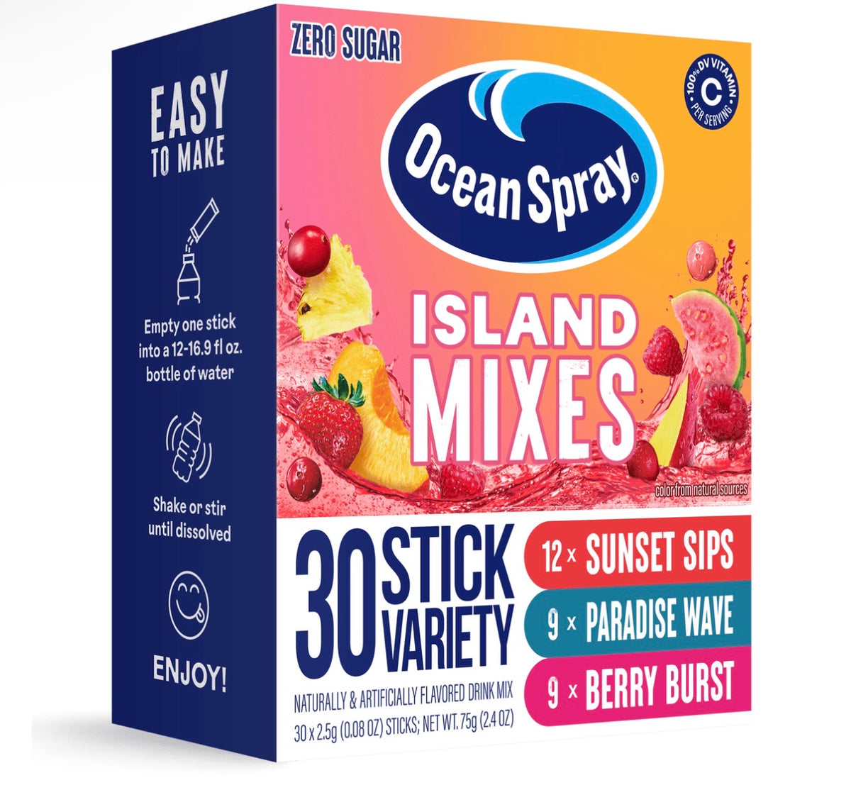 Ocean Spray Island Mixes 30 pack 2.4 oz