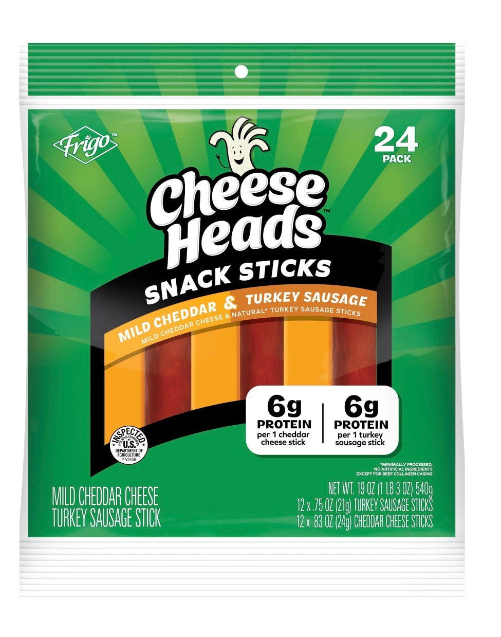 Cheese Heads Snack Sticks 1 lb 3oz