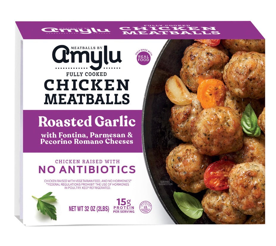 Amylu Chicken Meatballs Roasted Garlic 2 pounds
