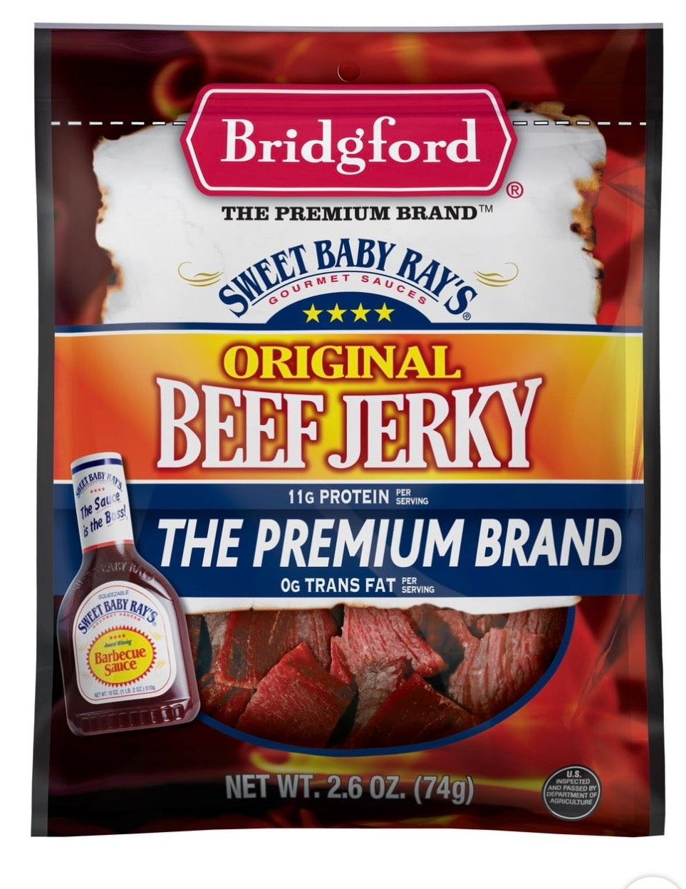Bridgford Sweet Baby Rays Original Beef Jerky 2.6oz