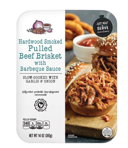 Hardwood Smoked Pulled Beef Brisket with BBQ Sauce 14oz
