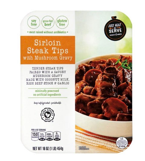 Sirloin Steak Tips with Mushroom Gravy 1LB