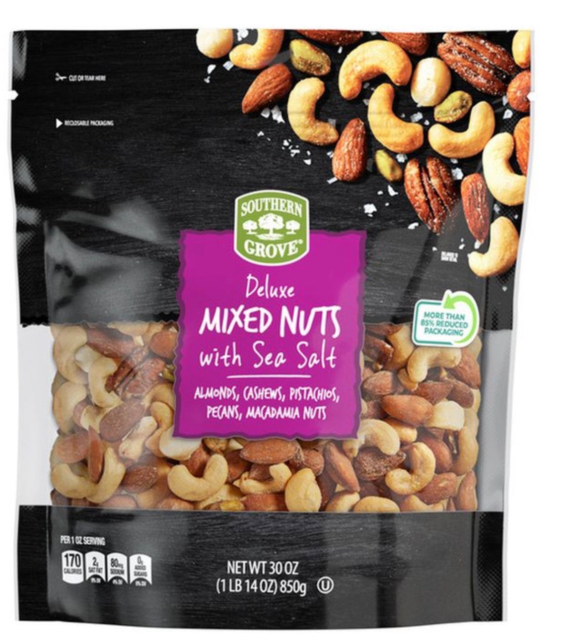 Southern Grove Deluxe Mixed Nuts with Sea Salt 30oz