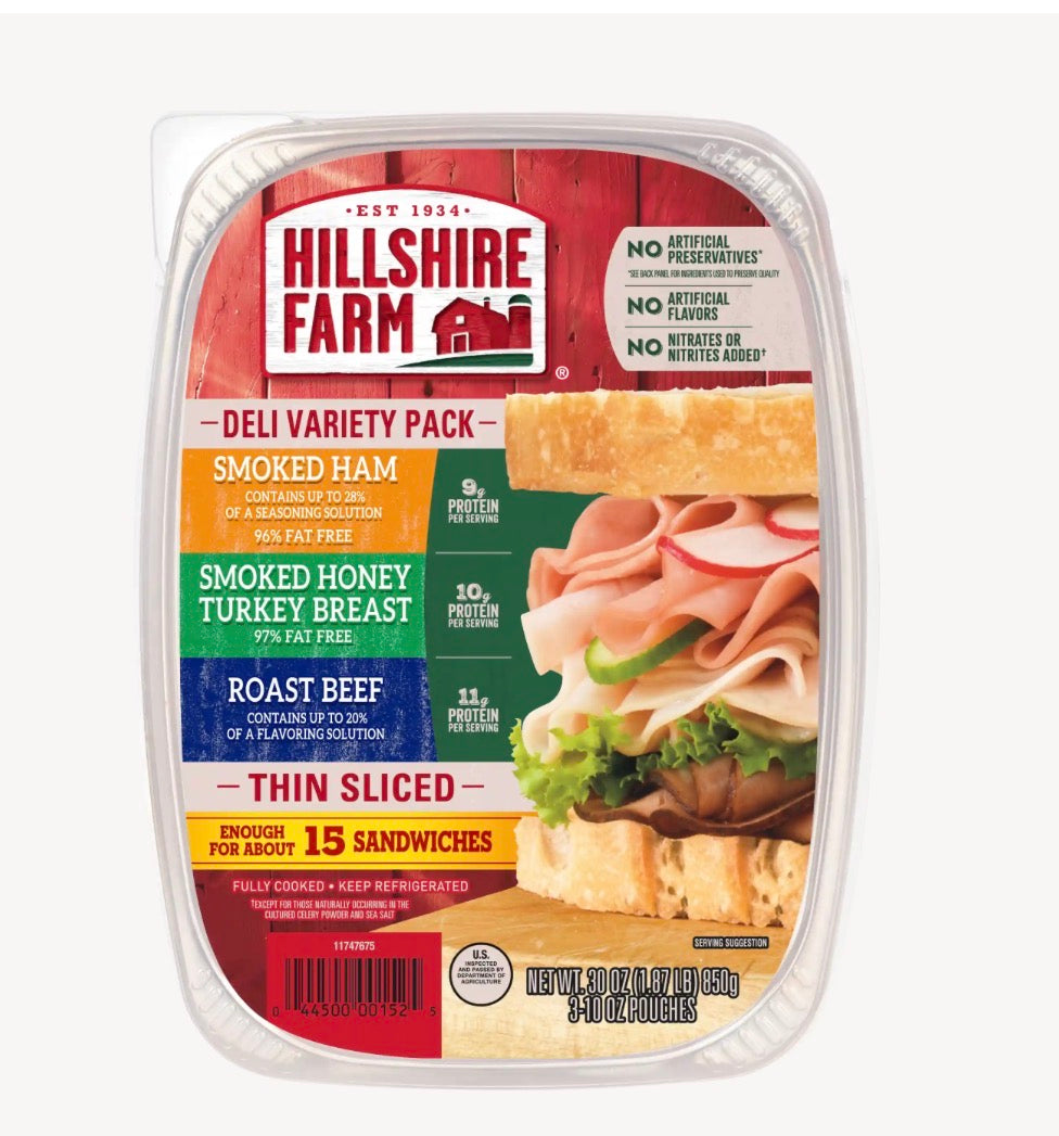 Hillshire Farm Thin Sliced Deli Variety Pack - 30 oz
