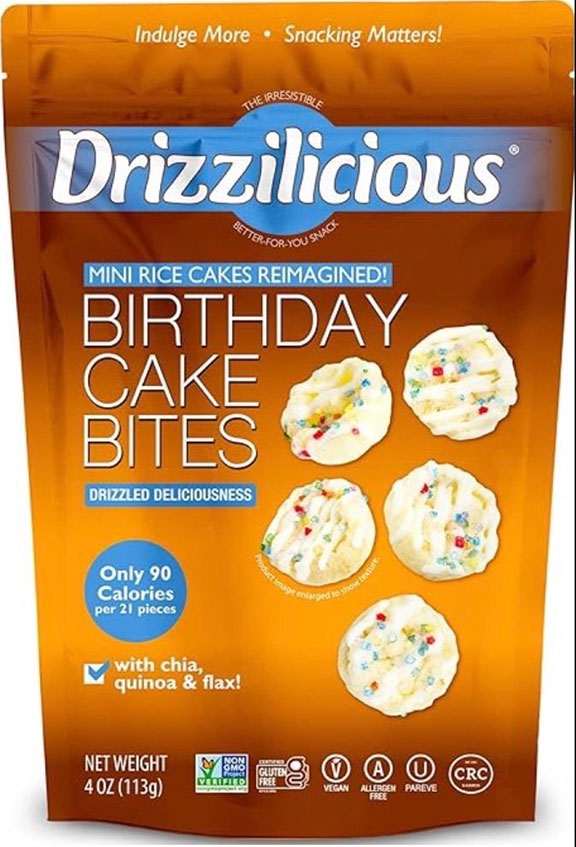 Drizzilicious Birthday Cake Bites Mini Rice Cakes - 4 oz