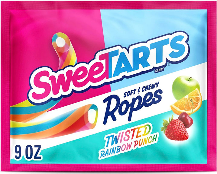 Sweet Tarts Twisted Rainbow Punch Ropes - 9 oz